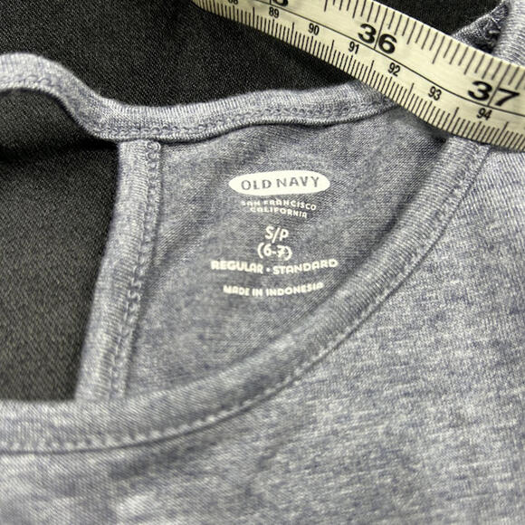 Old Navy Girls Blue Grey Tank Sleeve Shirt Size S 6/7Y NWT Casual Top - Picture 4 of 5